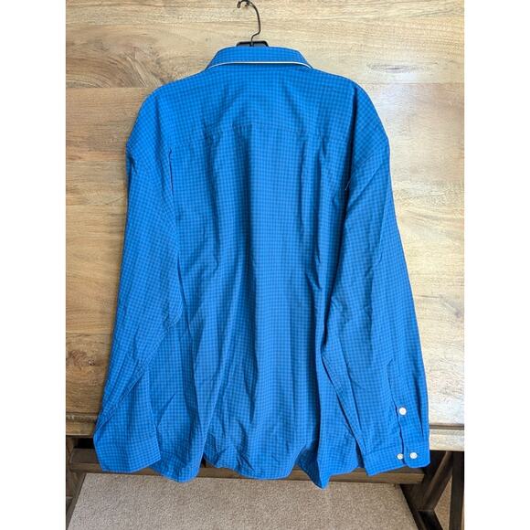Orvis Shirt Mens 2XL Blue Gingham Single Chest Pocket Long Sleeve Button Down - Picture 2 of 5